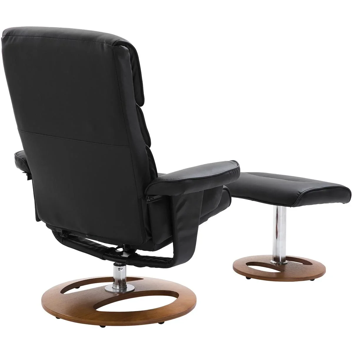 Fernsehsessel mit Hocker schwarz - 6