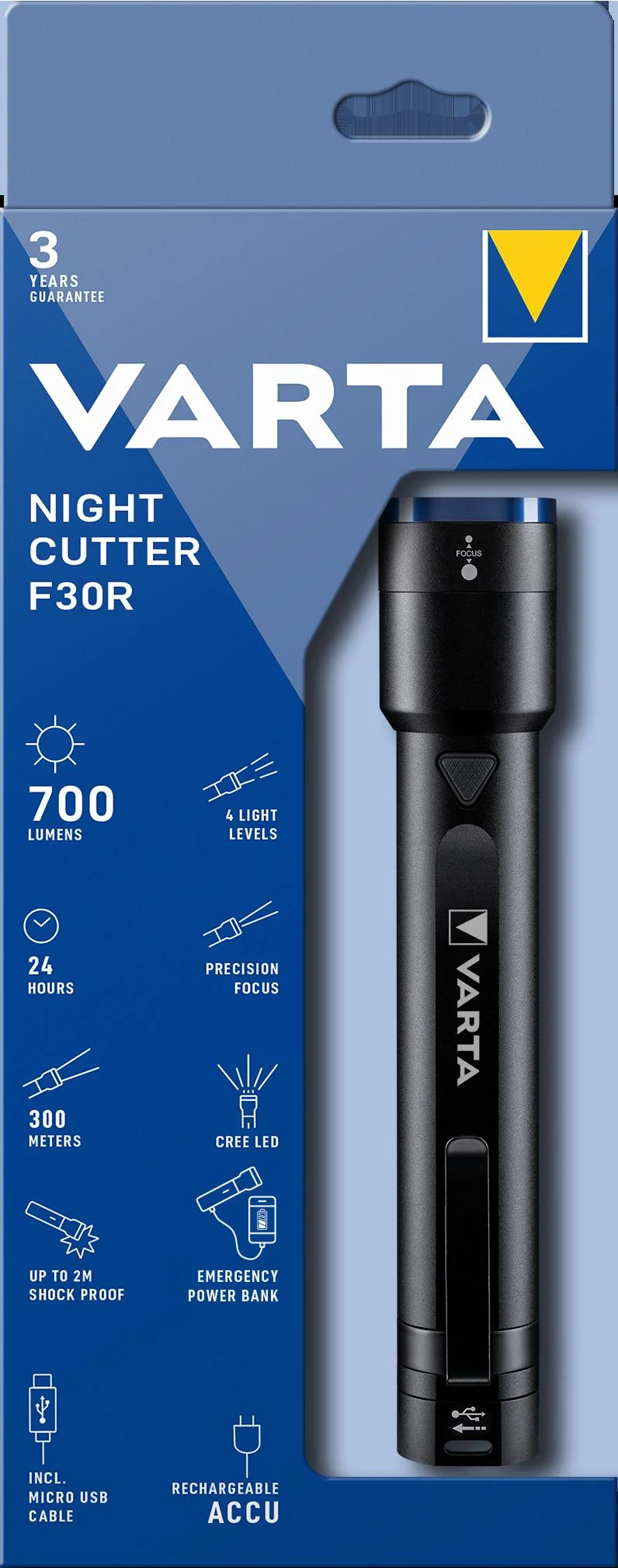 LED Taschenlampe und Powerbank - F30R Night Cutter, spritzwassergeschützt und stoßfest - 1