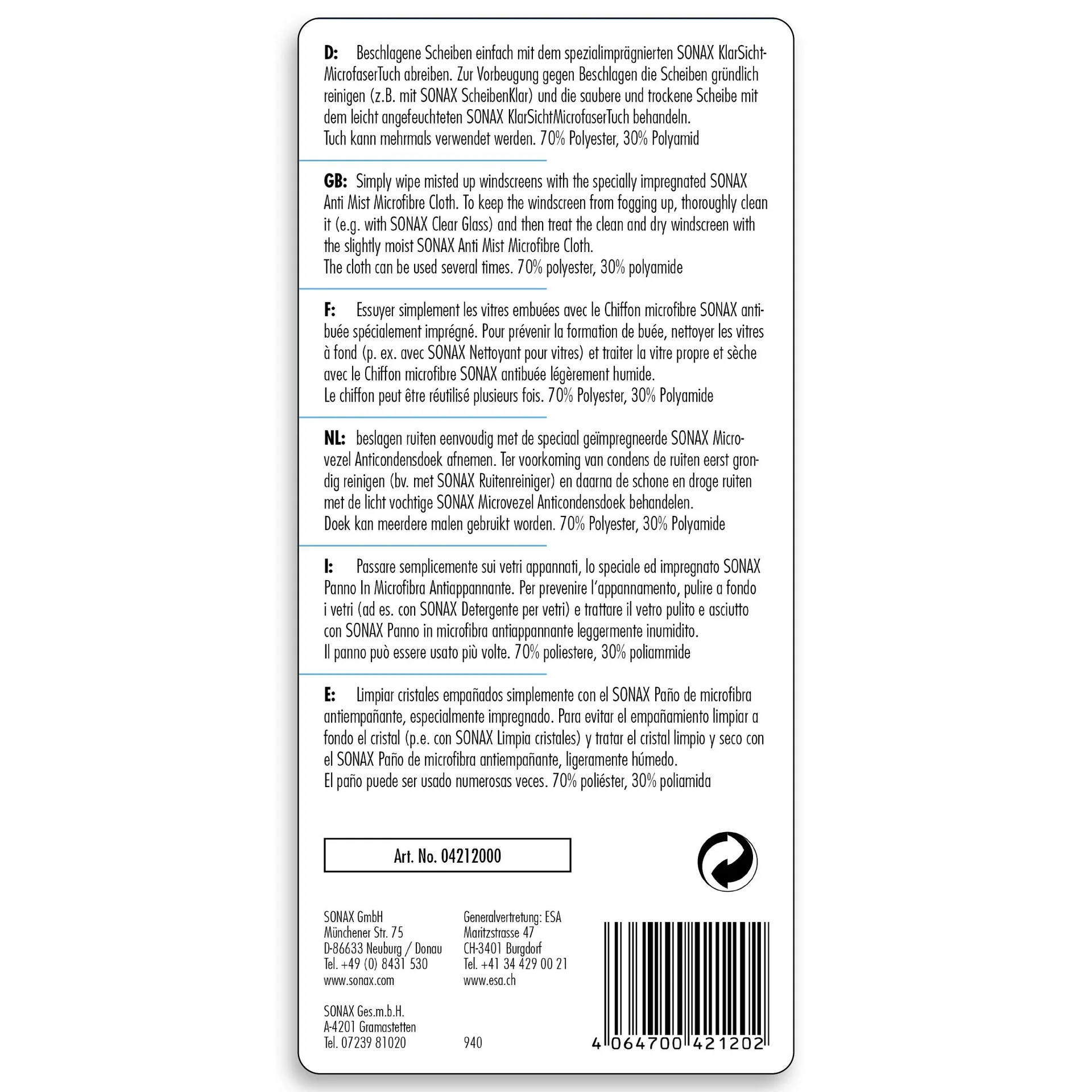 Klarsicht Microfasertuch - 6