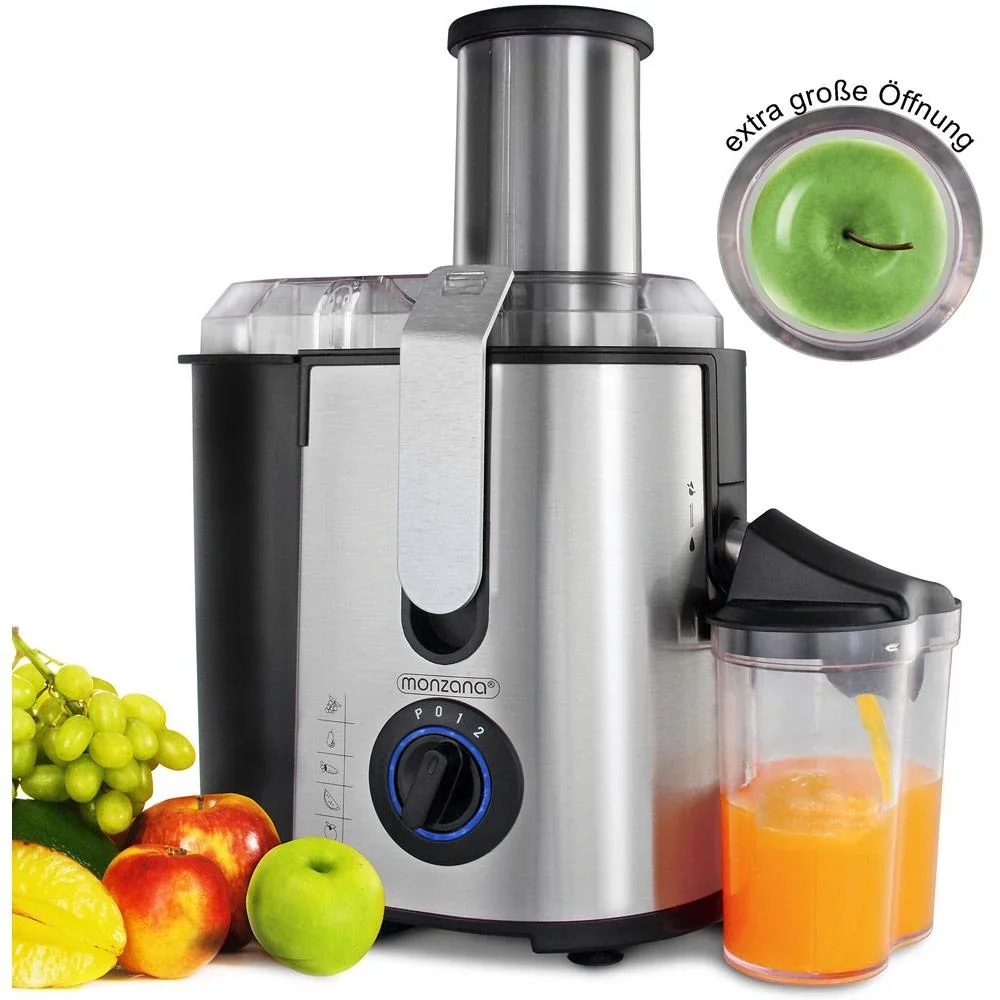 Entsafter - Entsafter für Obst & Gemüse 1100W - Edelstahl - große Einfüllöffnung - 1