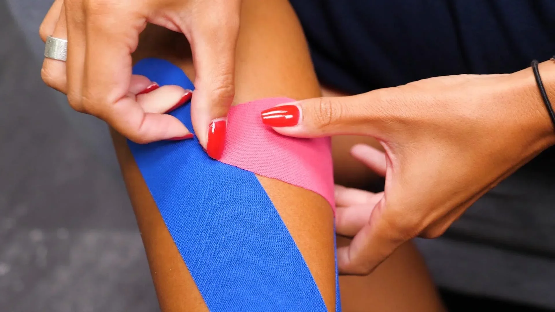 Kinesio-Tape, Physio-Tape, Türkis/ Dunkelblau/ Pink, 3-teilig - 4