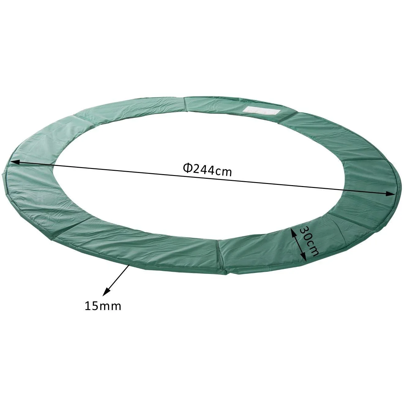 Randabdeckung für Trampolin Zubehör 244 cm witterungsbeständig PVC PE Grün - 1