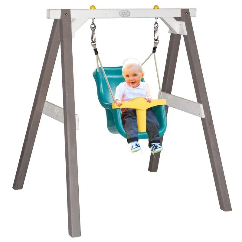Babyschaukel Grau / weiß mit Sitz - 4