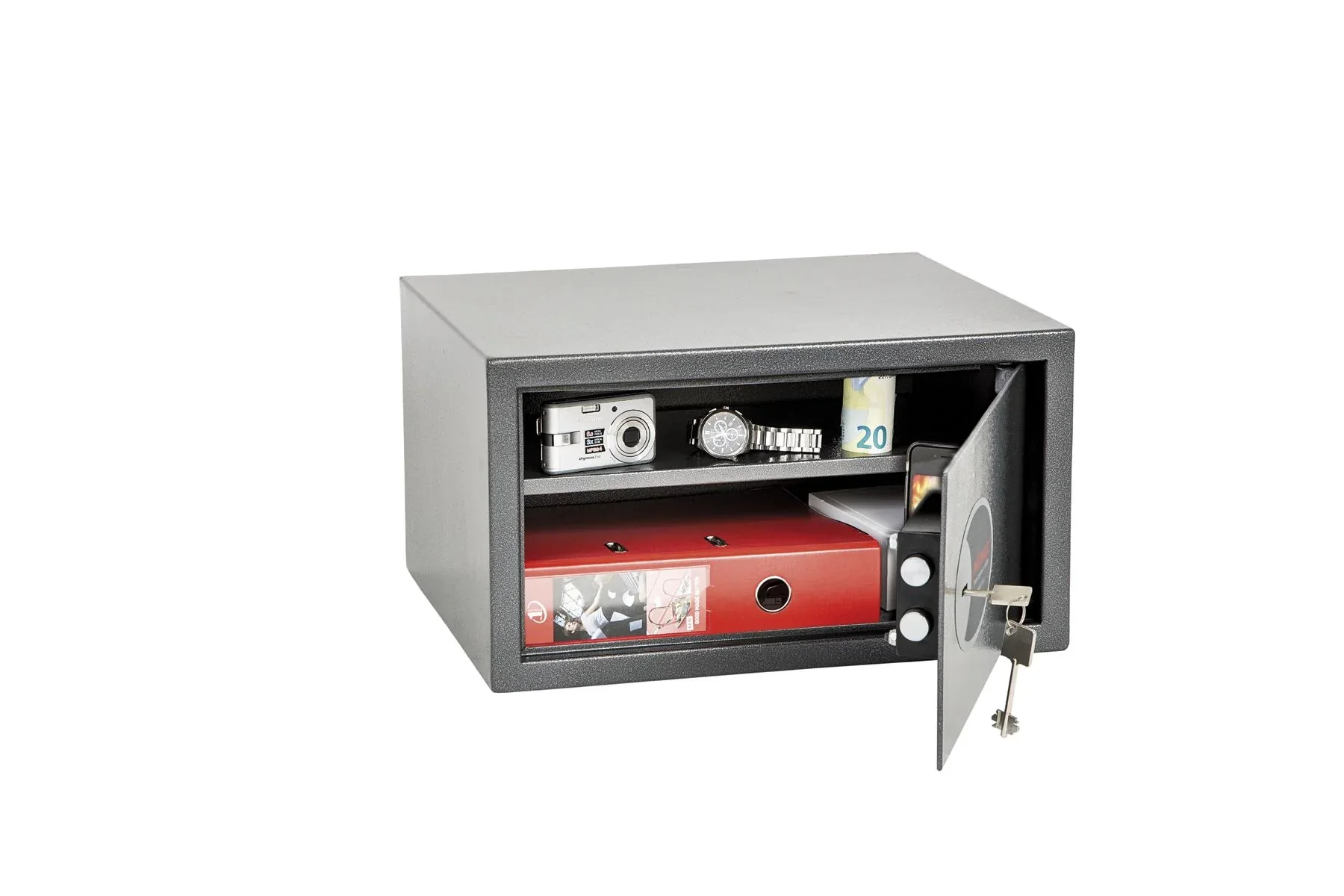 Tresor Vela Home & Office mit Schlüsselschloss Außenmaße 250 x 450 x 365 mm - 0