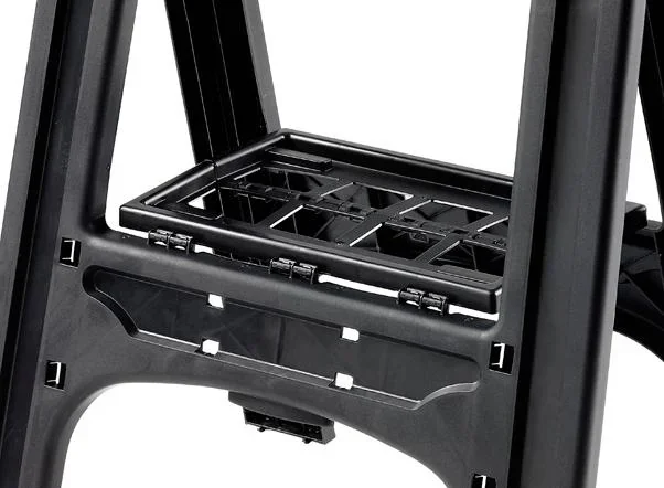 Kunststoff Allzweckbock 2er Set, Tragkraft je Bock 200 kg, orange mit perforierter Ablageplatte - 1