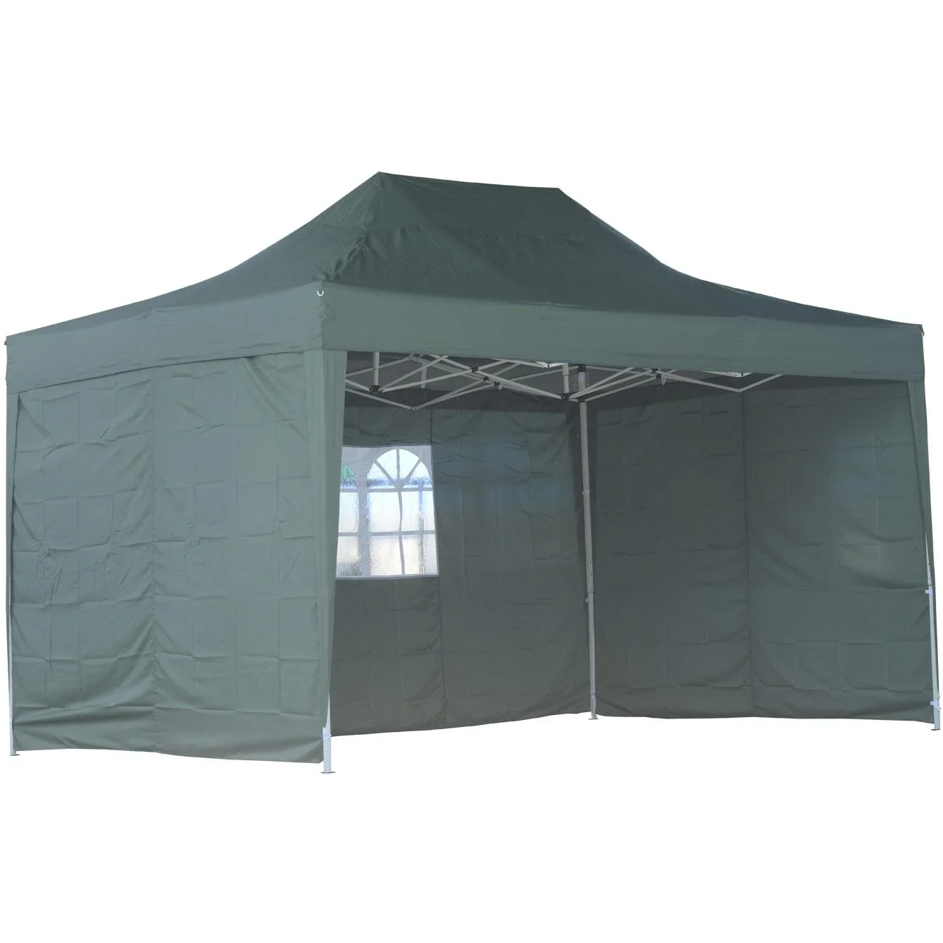 Faltpavillon 3x4,5m inkl. 3 Seitenteile wetterfest Grün - 0