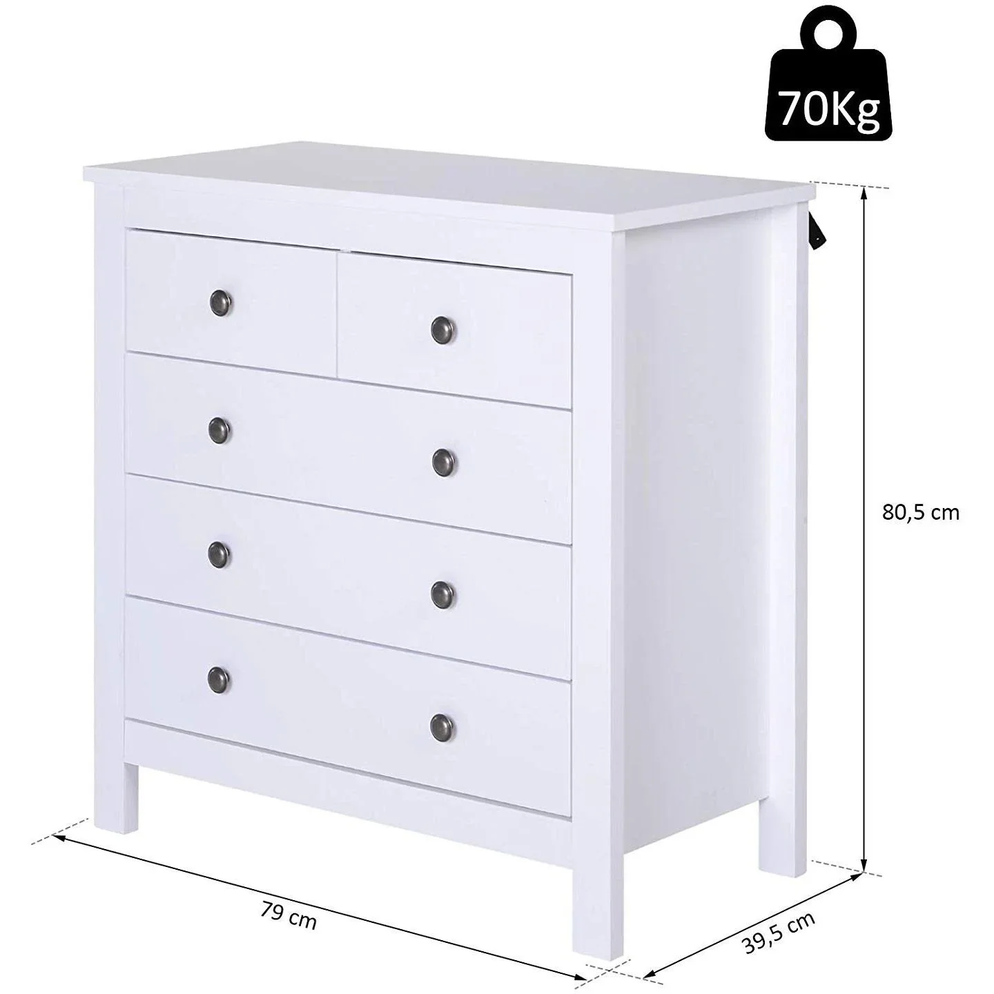 Kommode mit 5 Schubladen - 1