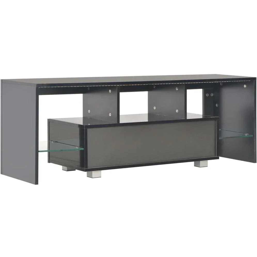 TV-Schrank mit LED-Lampe 130x35x45 cm Hochglanz schwarz - 2