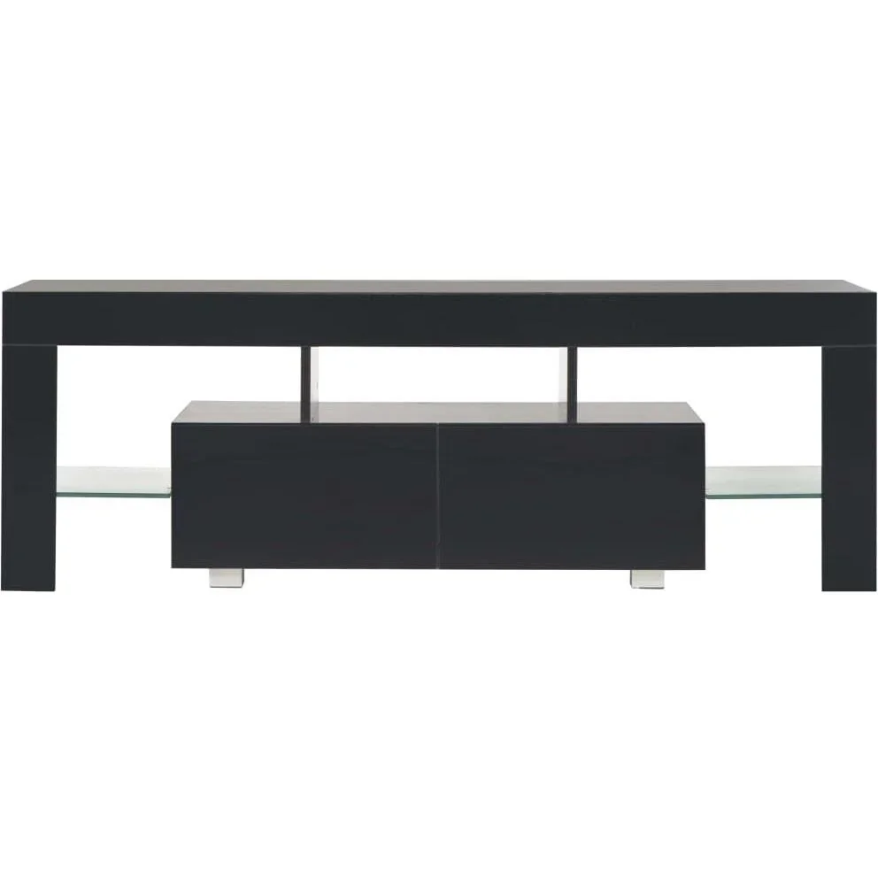 TV-Schrank mit LED-Lampe 130x35x45 cm Hochglanz schwarz - 3