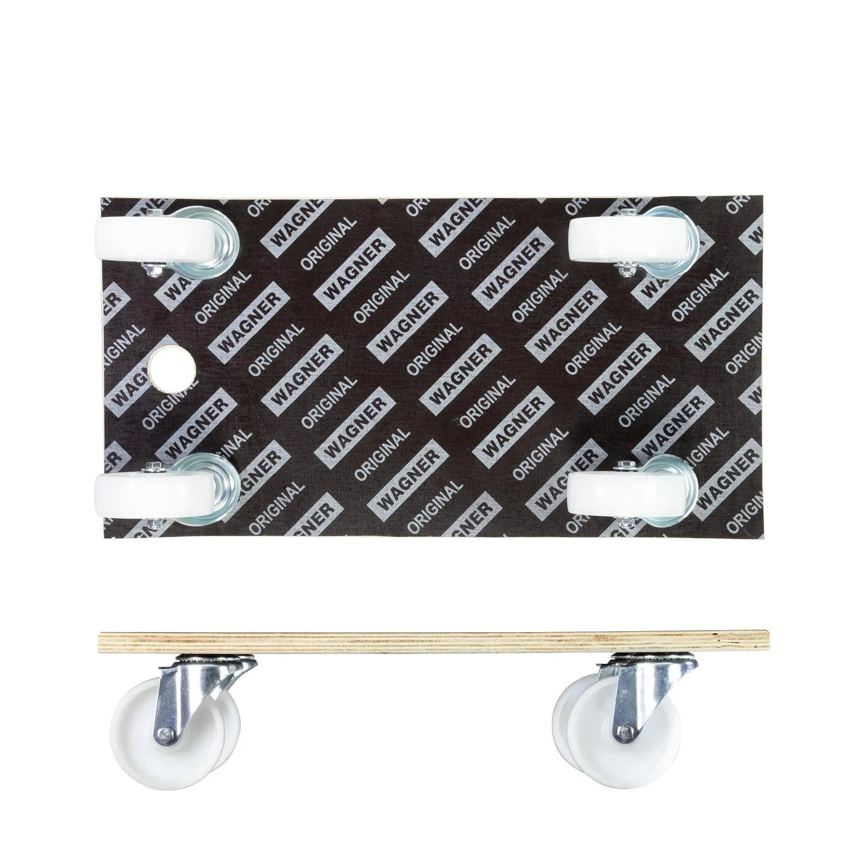 Transporthilfe MM 1111, 57,5 x 30 x 13,5 cm, harte Rollen Ø 100 mm, Rollenlager, Platte Maxigrip FSC®, Tragkraft 400 kg - 0
