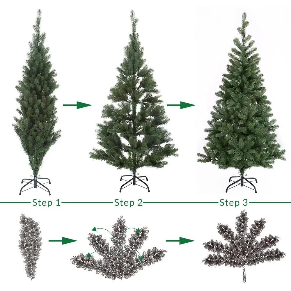 Weihnachtsbaum - 140cm inkl. Weihnachtsbaumbeleuchtung MIT Perel Smart Home Wifi Plug für den Innenbereich - 1
