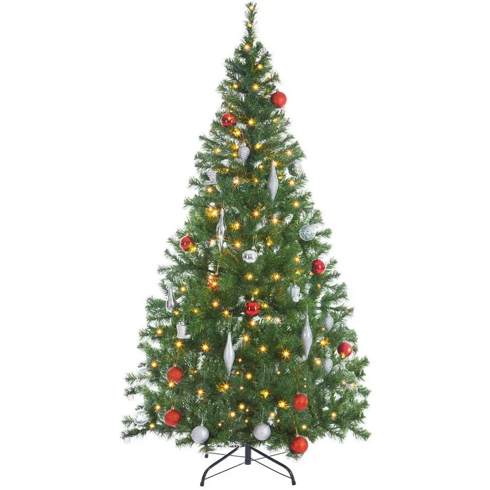 Weihnachtsbaum - 140cm inkl. Weihnachtsbaumbeleuchtung MIT Perel Smart Home Wifi Plug für den Innenbereich - 5