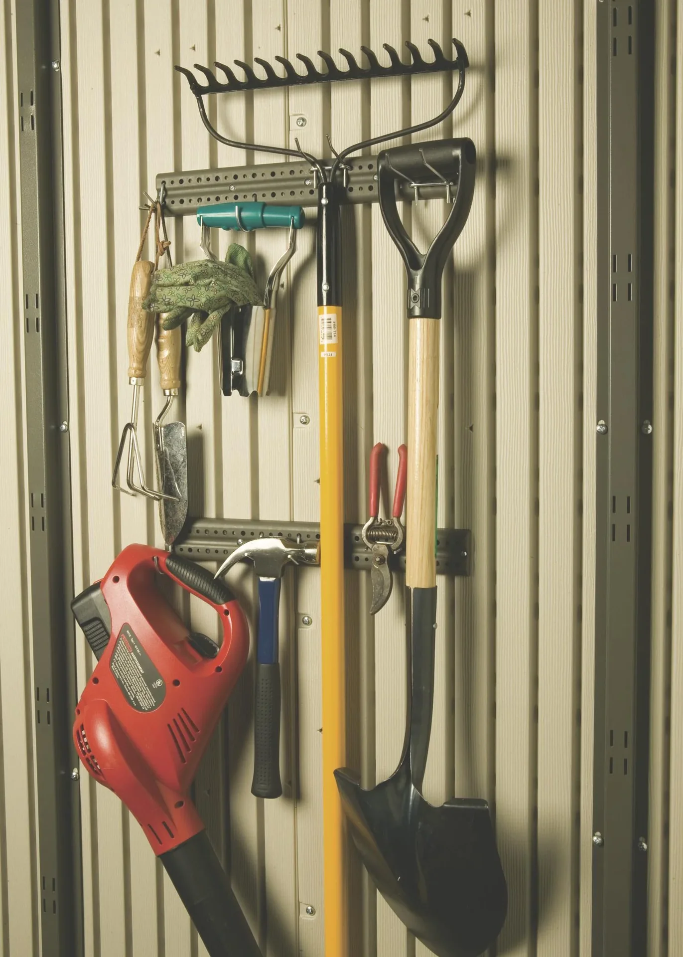 Kunststoff Gerätehaus Garten-Villa lichtgrau, 457x244x244 cm - 0