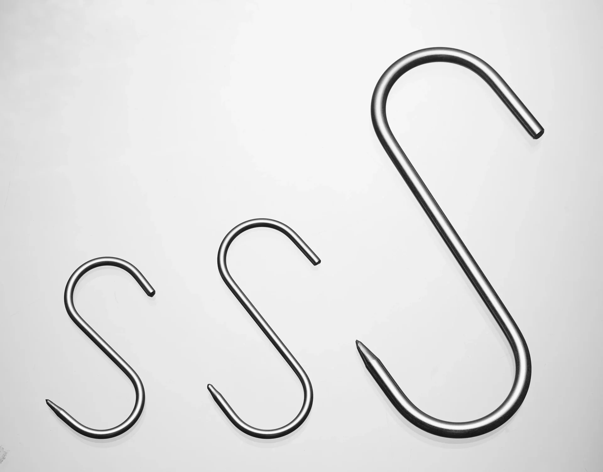 Fleischhaken, Edelstahl, 8 cm, 10 Stück - 0