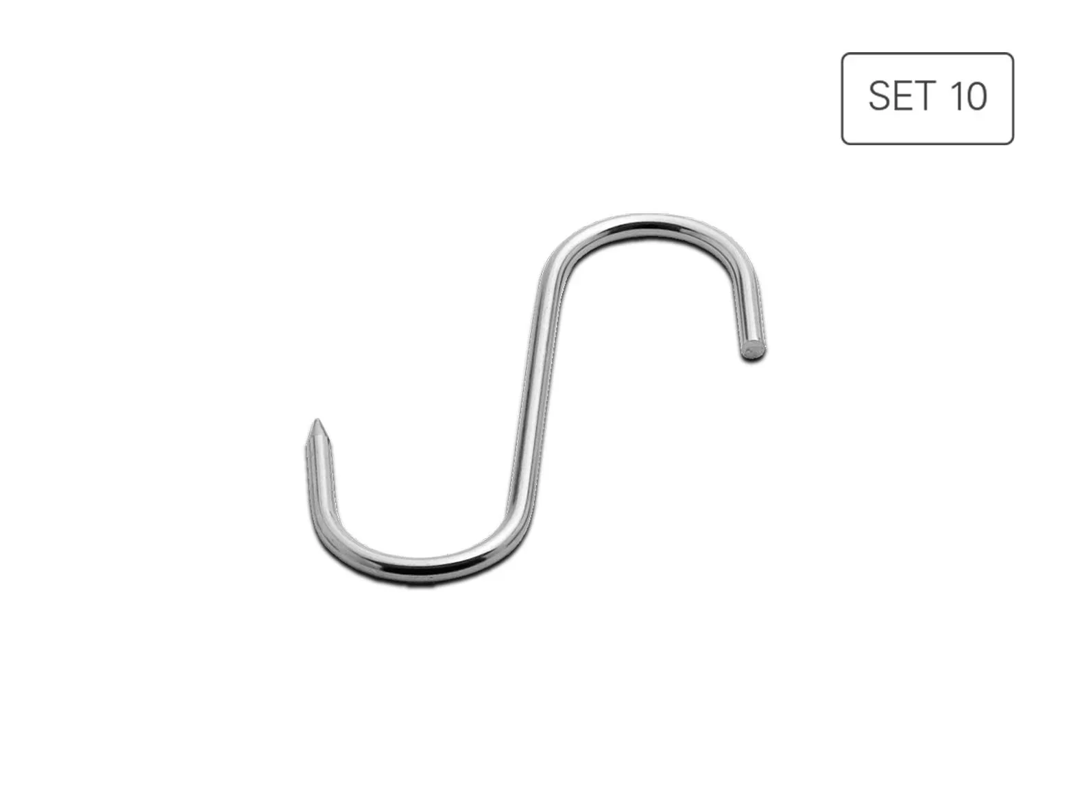 Fleischhaken, Edelstahl, 8 cm, 10 Stück - 1