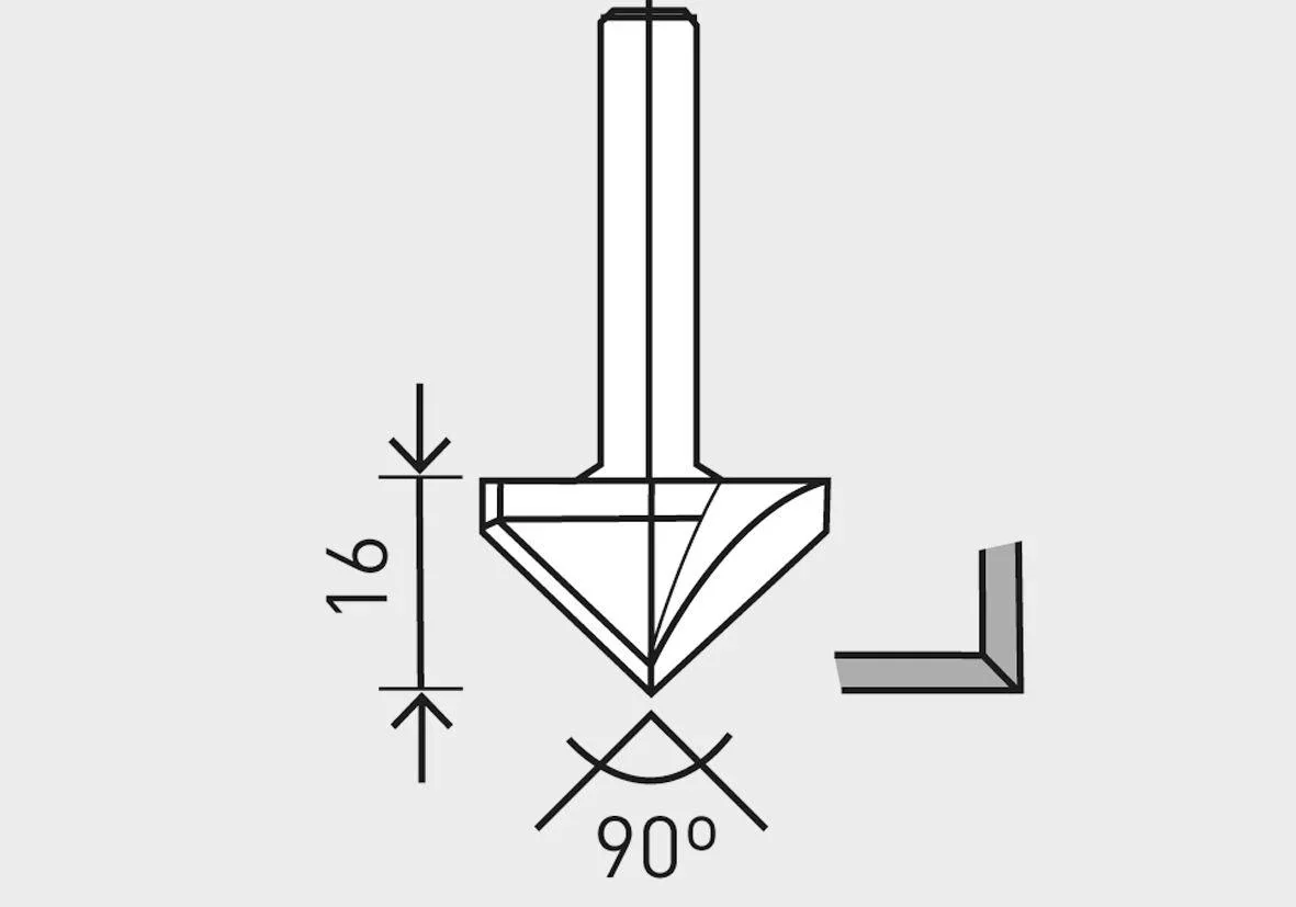 Gipskartonfräser HW D32 / 90 Grad - 0