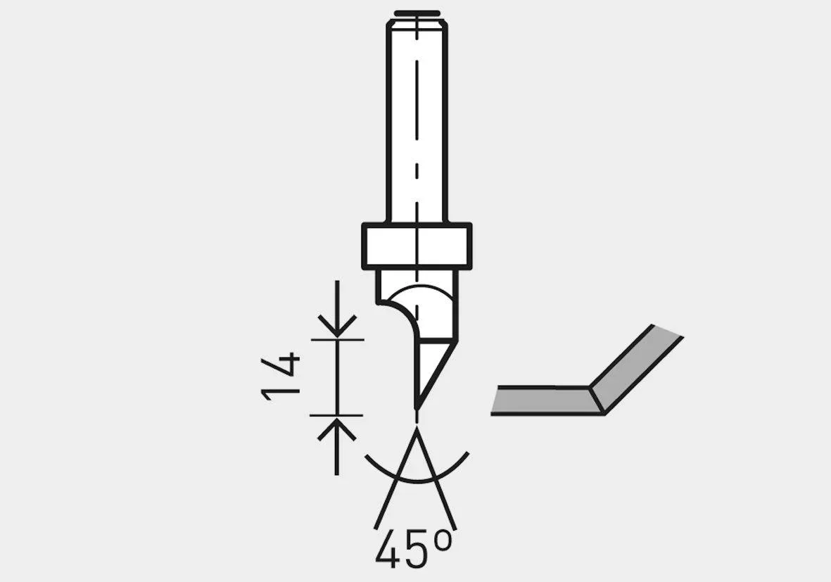 Gipskartonfräser HW D32 / 90 Grad - 1