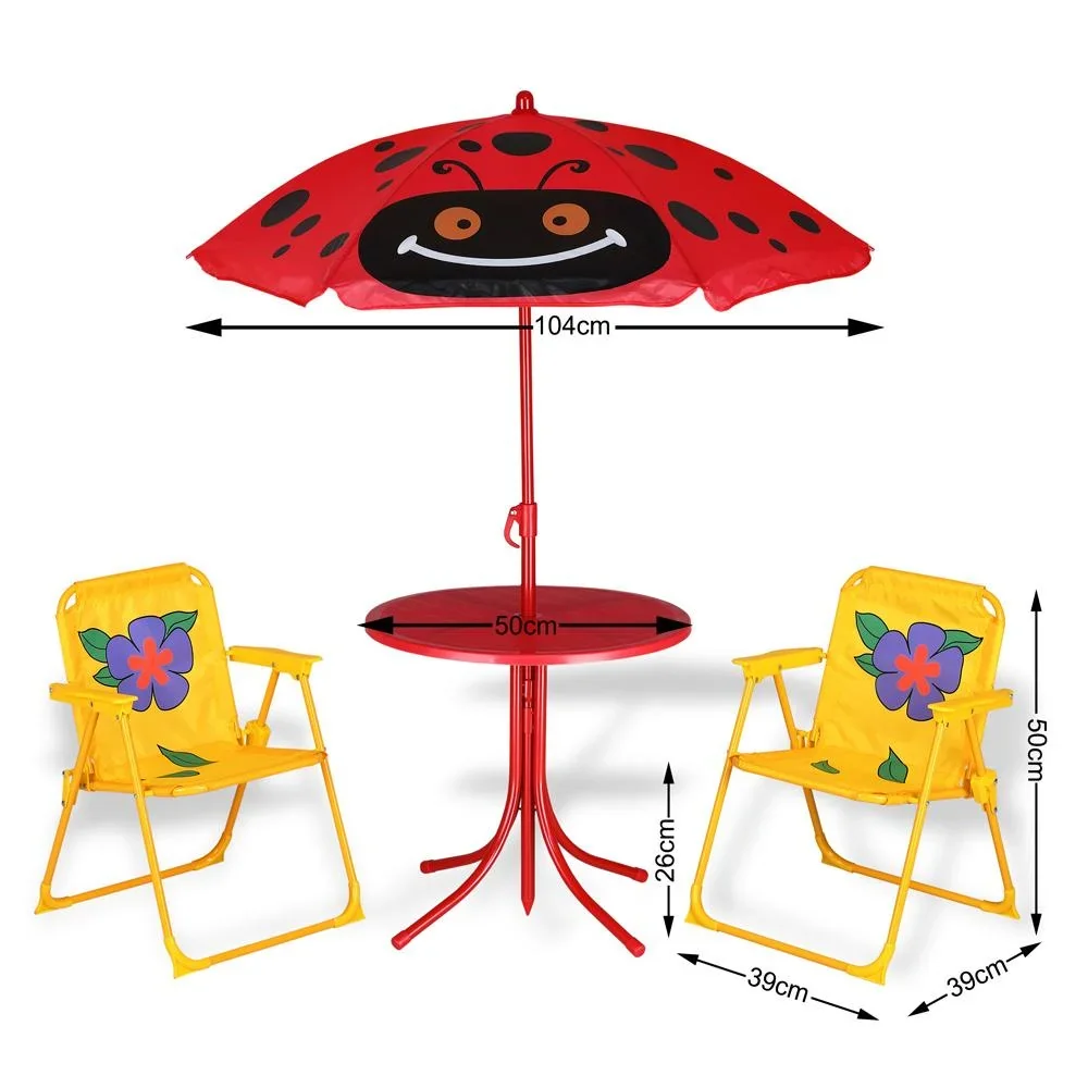 Kindergartenset Käfer - 2 Stühle 1 Tisch mit Sonnenschirm - 3