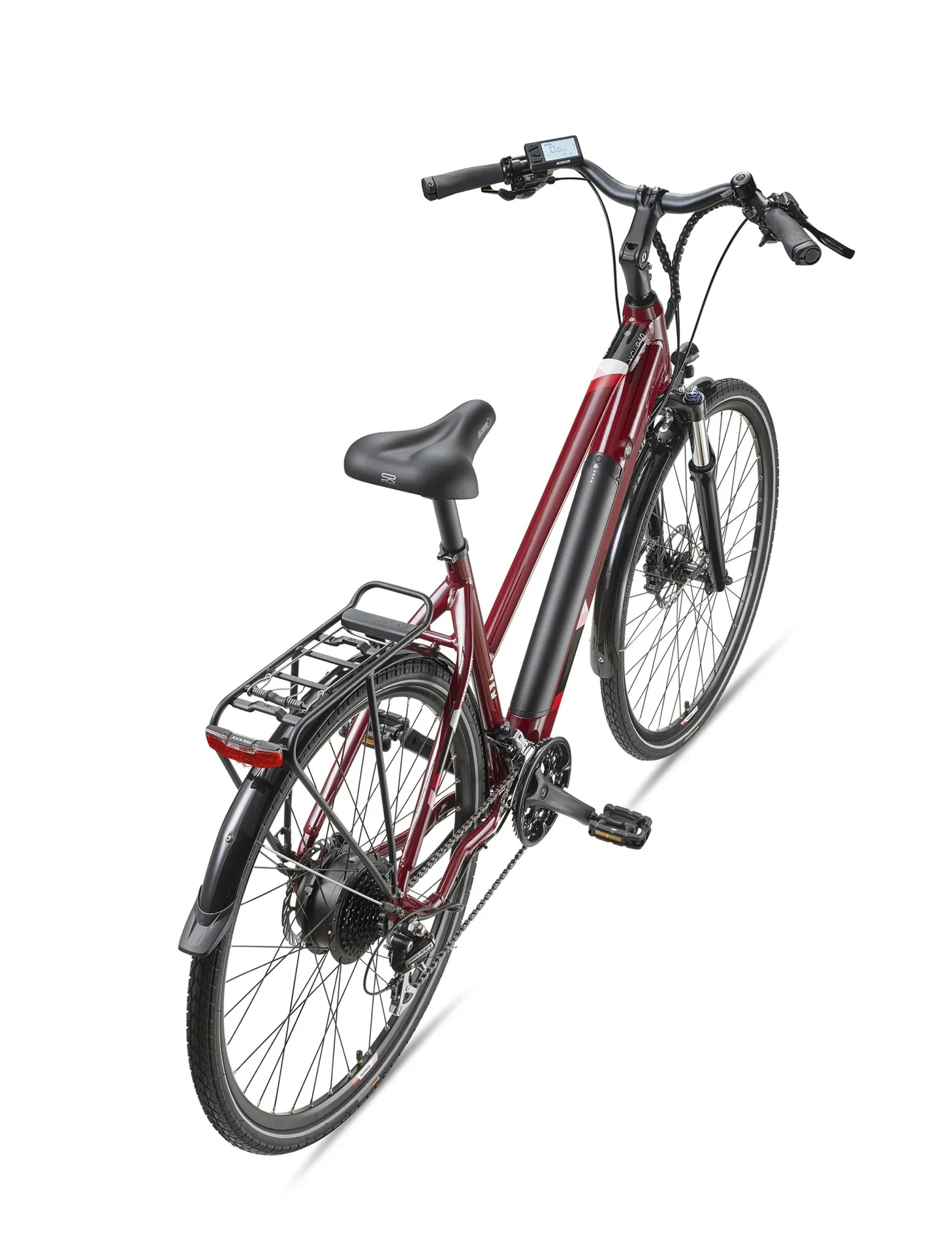Damen Alu Trekking E-Bike, 28 Zoll, Rahmenhöhe 50 cm, 24-Gang Kettenschaltung, weinrot, XC940 Expedition, - 3