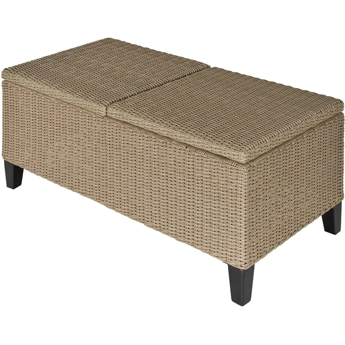 2in1 Gartentisch mit Stauraum khaki - 4