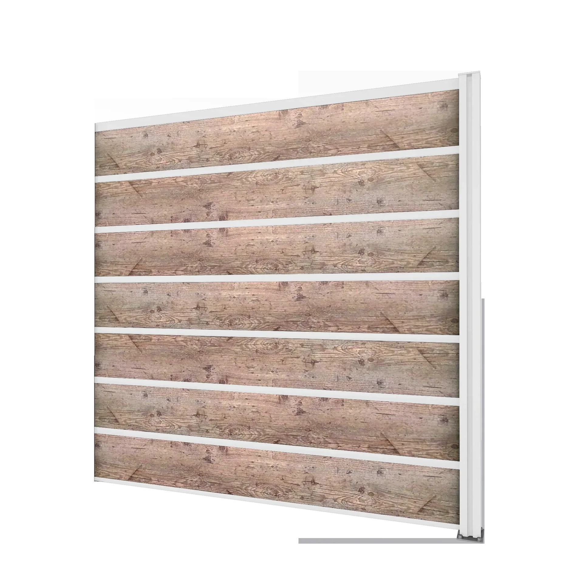 Sichtschutz Erweiterung, weiß, 1,94 x 1,86 m, Schichtstoffplatten Holzoptik - 0