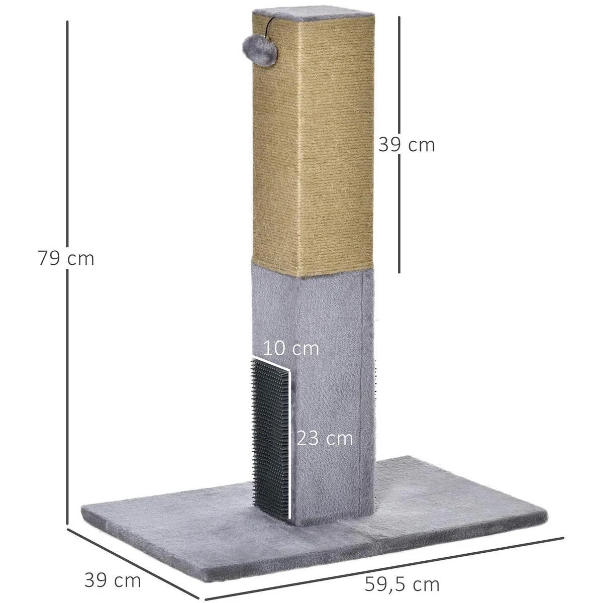 Kratzstamm für Katzen Kratzsäule 79H cm Katzenbaum mit Juteseil Katzenkratzbaum Kratzbaum Spielbaum inklusive Spielzeug - 2