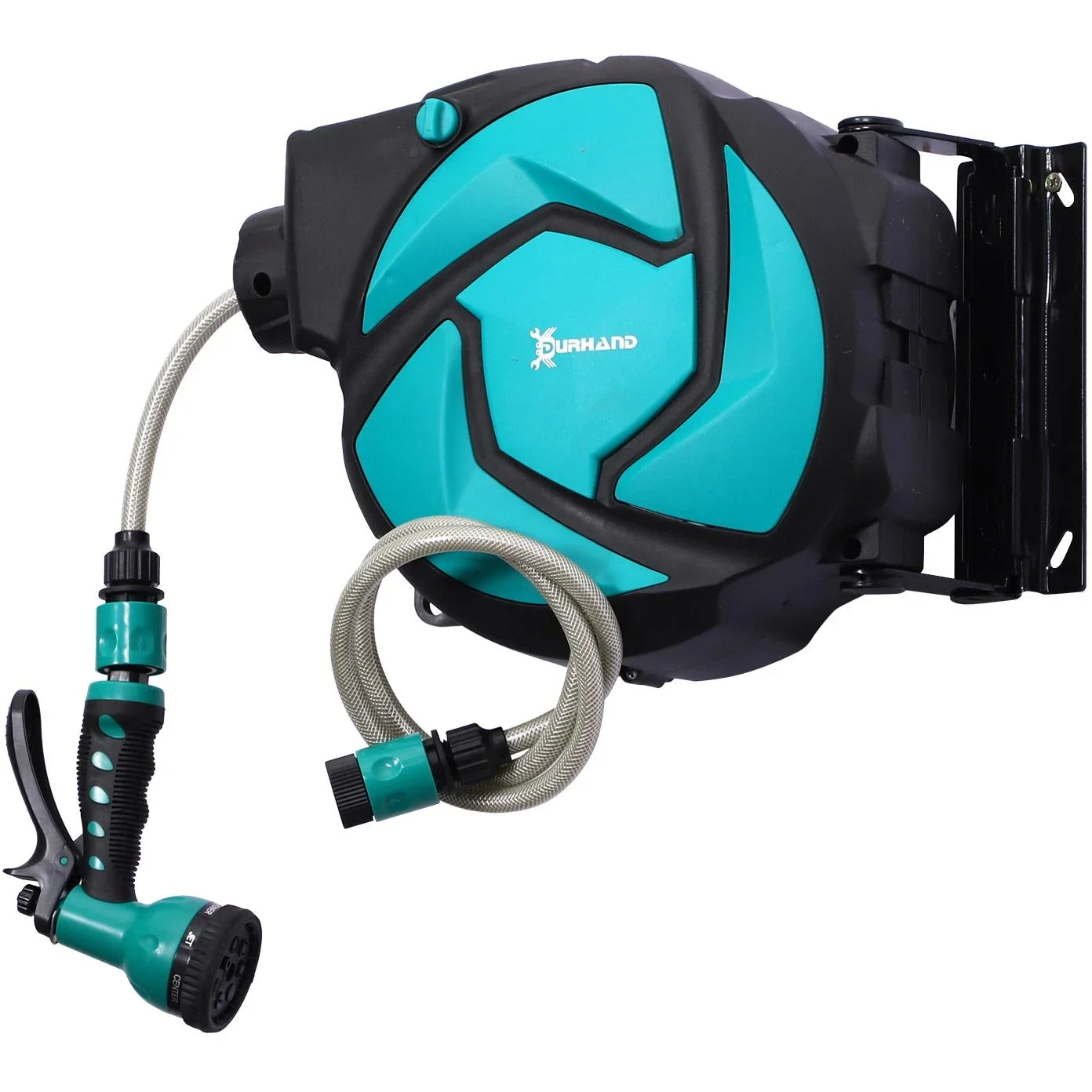 Schlauchtrommel Wandschlauchbox 180° schwenkbar Frostschutz -5 45 °C Kunststoff Grün + Schwarz 10 m - 4