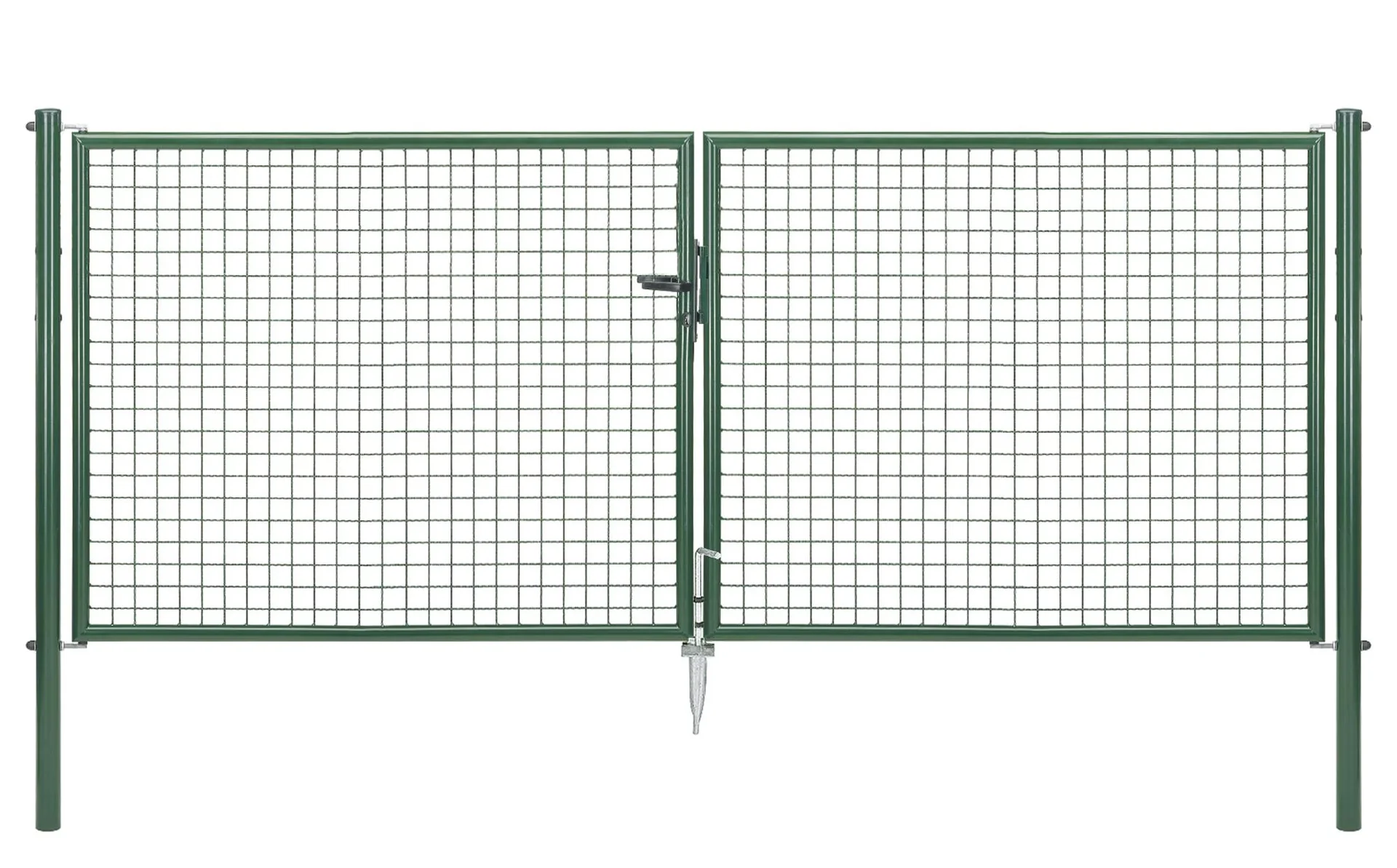 Doppeltor-Set Wellengitter inkl. Pfosten 3 x 1,25 m grün - 0