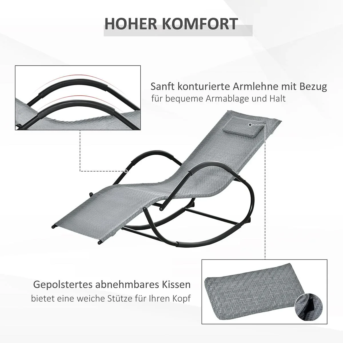 Schaukelstuhl Schaukelliege mit Ko - 0