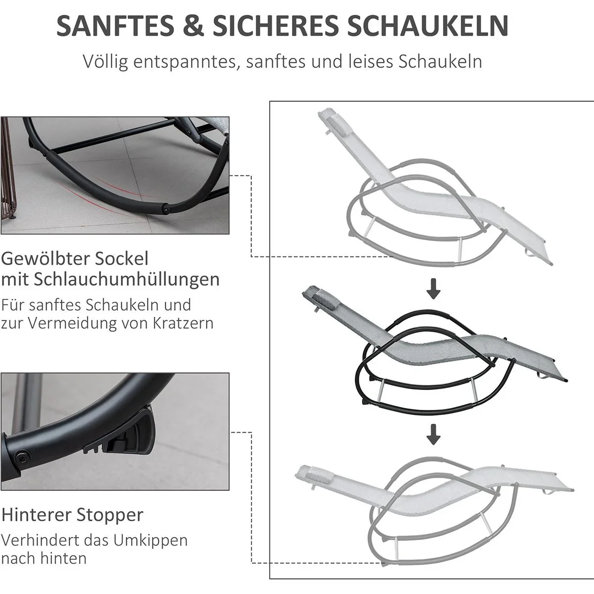 Schaukelstuhl Schaukelliege mit Ko - 1
