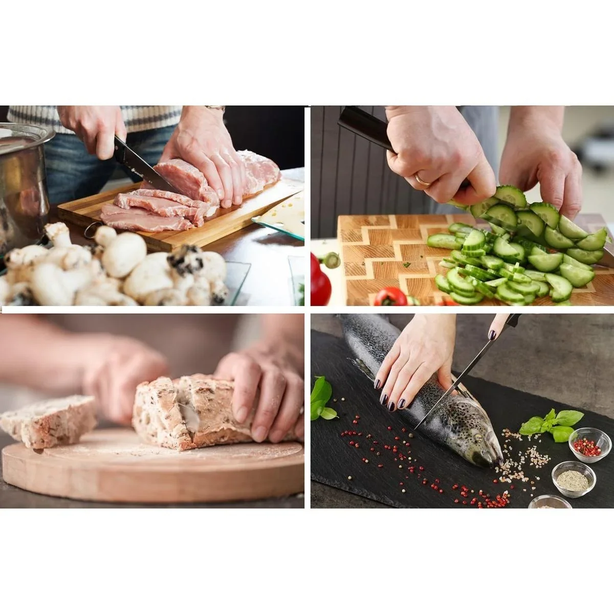 Cheffinger 8-teiliges Messerset mit Standard - silber/grau - 1