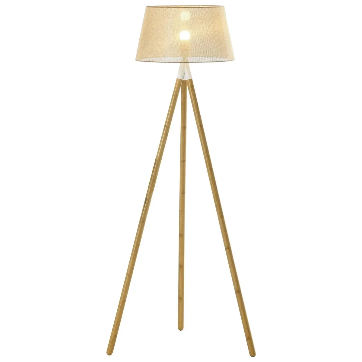 Stehlampe Stehleuchte Standleuchte mit Bambus Holz-Stativ modern  knstlerisch fr das Wohnzimmer Schlafzimmer PVC ABS 67 | Westfalia