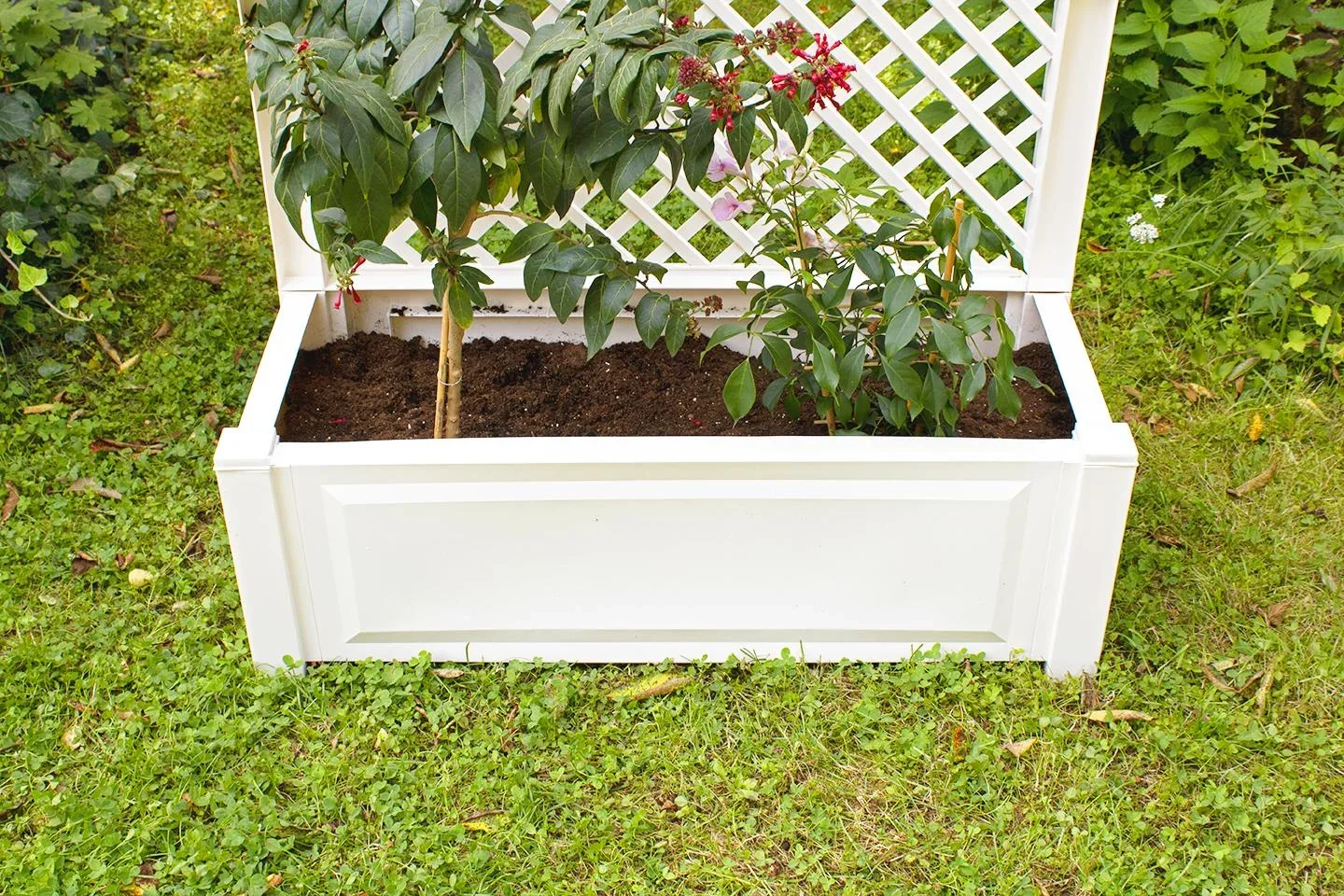 Pflanzkasten 100 cm + Spalier, weiß - 3