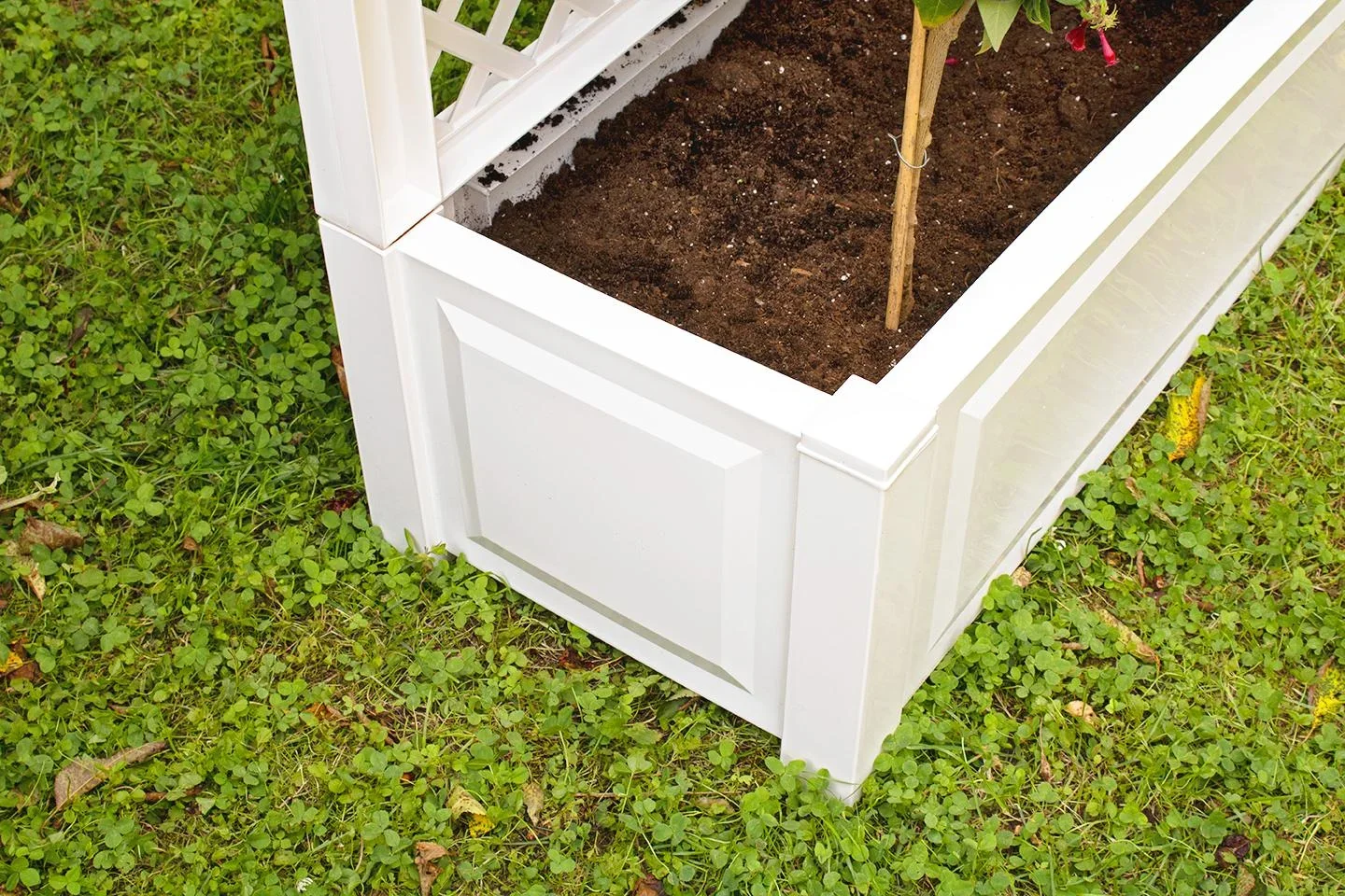 Pflanzkasten 100 cm + Spalier, weiß - 4