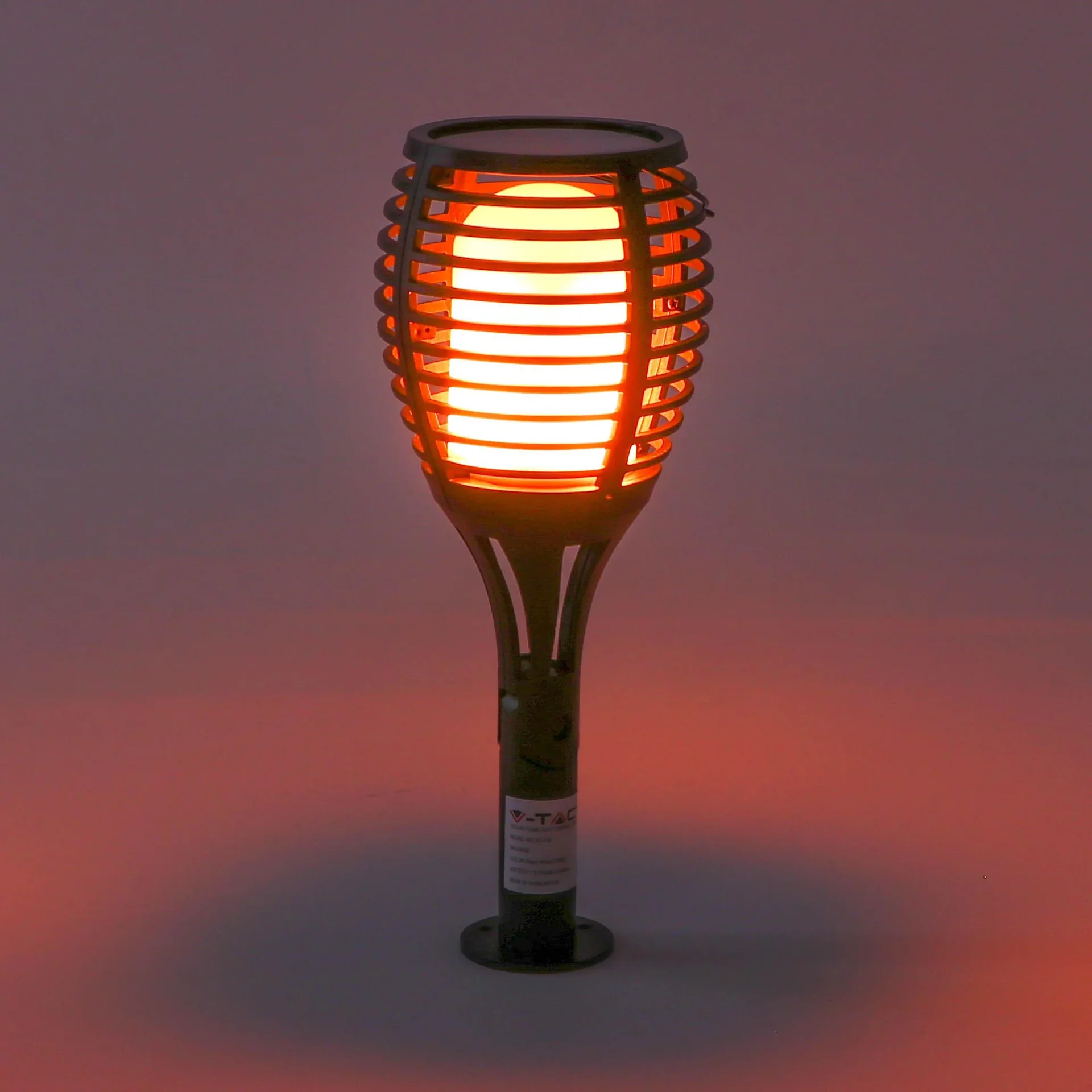 VT-719 Solarlampen-Taschenlampe mit beweglicher Flamme und Dämmerungssensor - 1