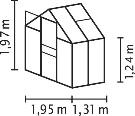 Gewächshaus Venus 2500 ESG 3 mm, Farbe alu - 0