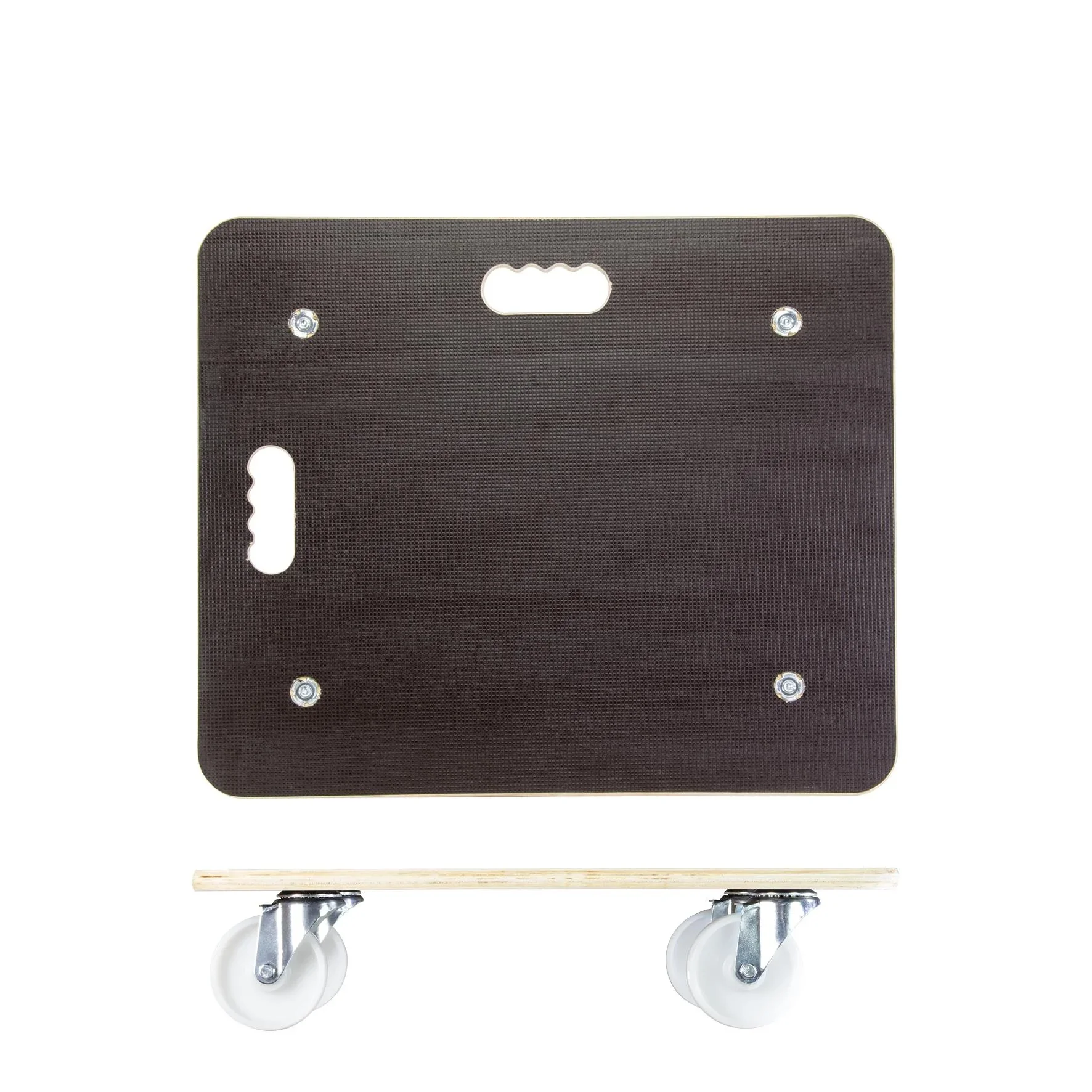Transporthilfe MM 1113, 59 x 49 x 13,5 cm, harte Rollen Ø 100 mm, Rollenlager, Platte Maxigrip FSC®, Tragkraft 400 kg - 4