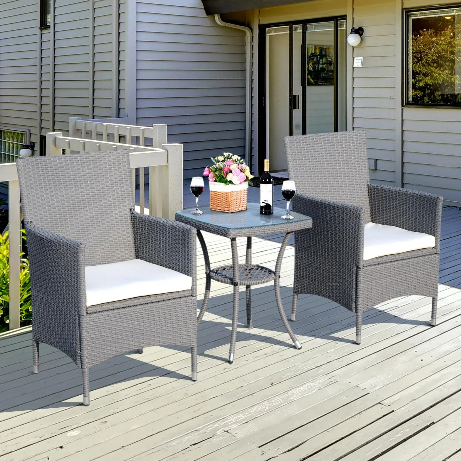 Rattan-Sitzgruppe als 3-teiliges Set - 2