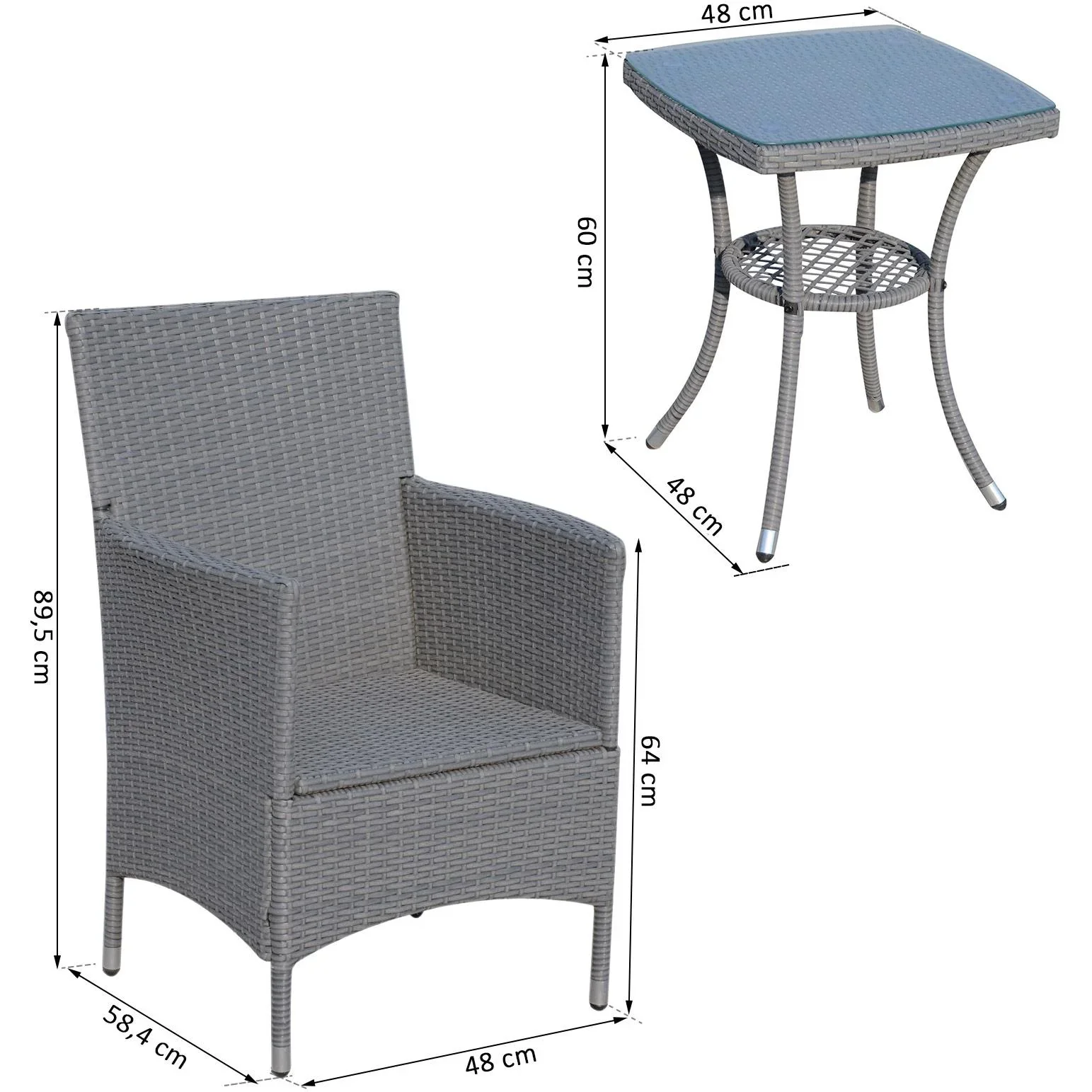 Rattan-Sitzgruppe als 3-teiliges Set - 3
