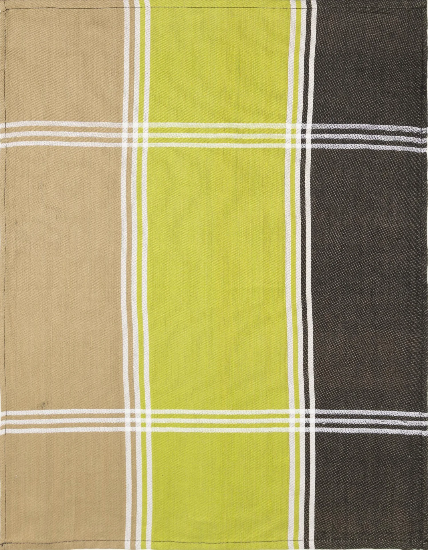 Geschirrtücher, Banderole, Grün-Sand-Schwarz kariert, 50 x 70 cm, 3er - 1