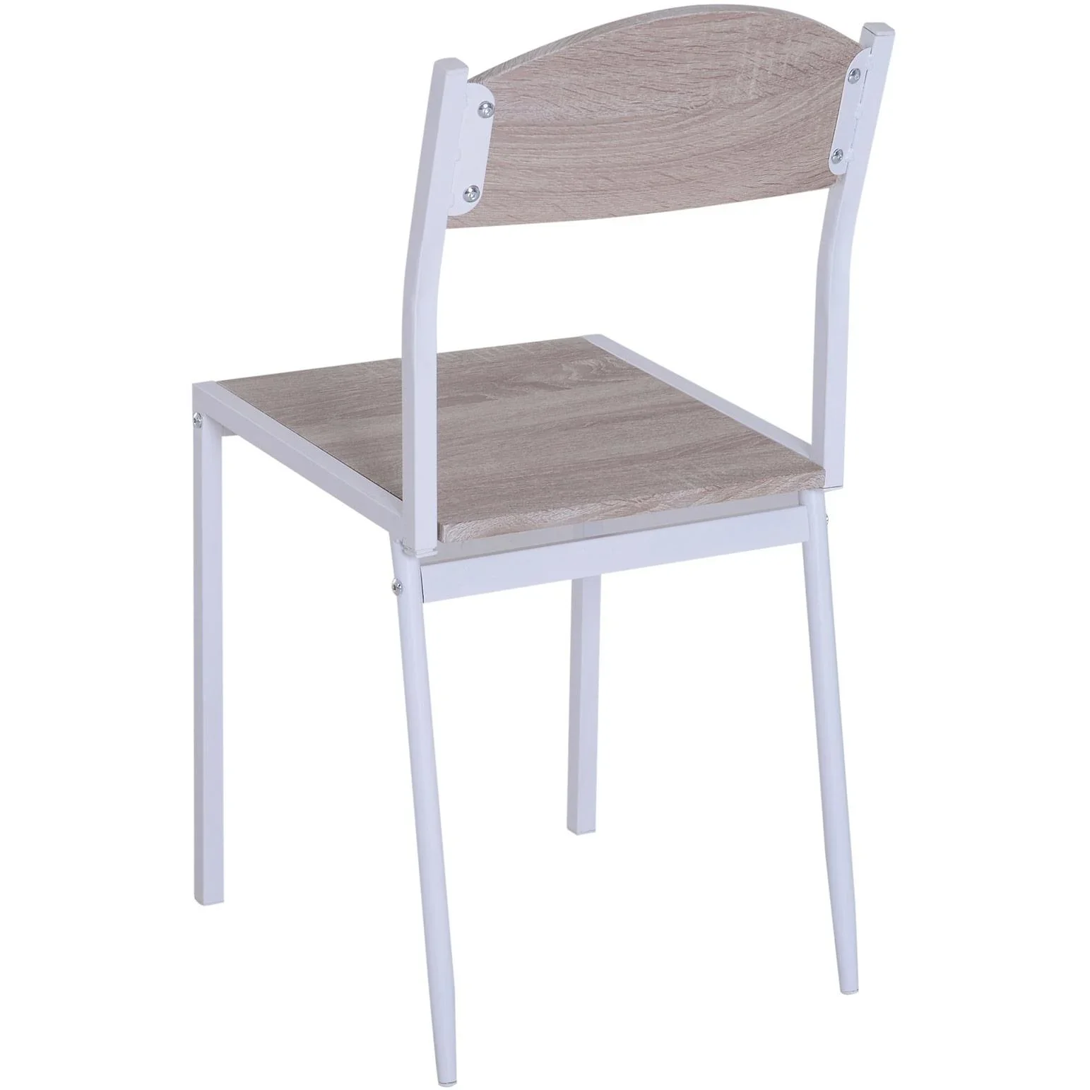 5-teilige Essgruppe Sitzgruppe Esstisch Set Holzmaserung MDF + Metall Grau + Weiß mit 1 Tisch + 4 Stühlen - 2