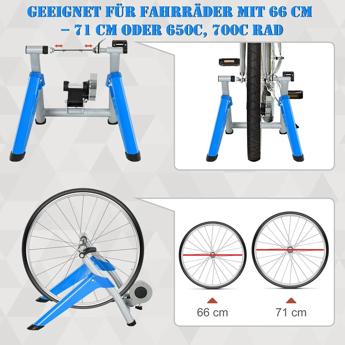 Fahrradtrainer mit Magnetbremse blau/silber - 7