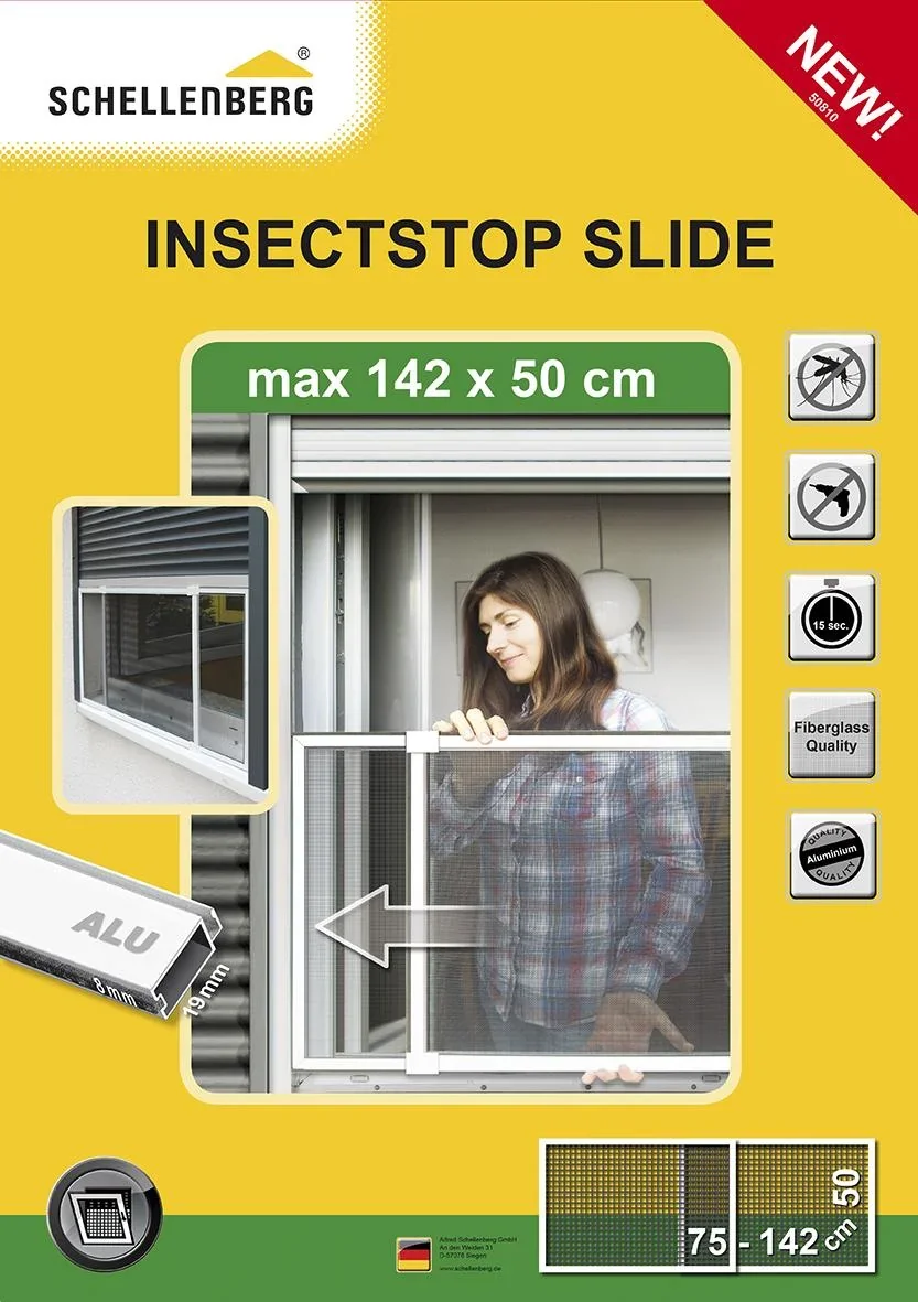 Insektenschutz Schiebe-Fenster 50x75-142 cm weiß - 0