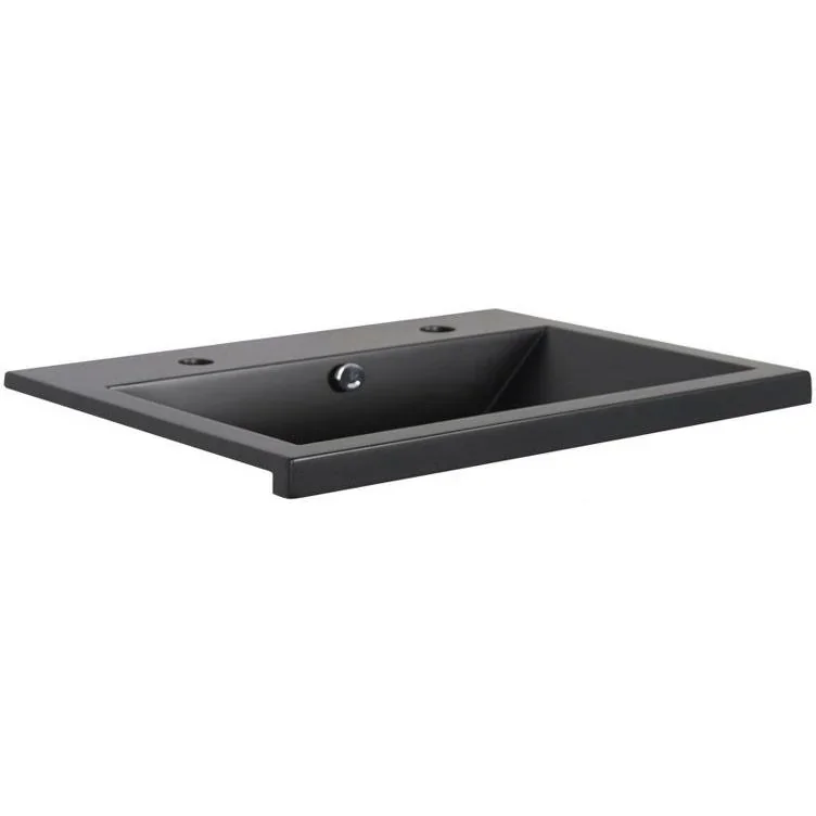 Concept Waschbecken Polybeton 2gaten 100cm schwartz - 0