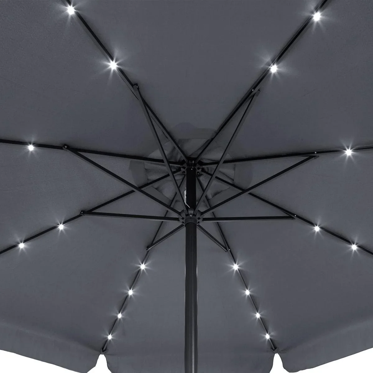 Sonnenschirm Athen mit LED-Beleuchtung anthrazit - Ø 3,3m - 3