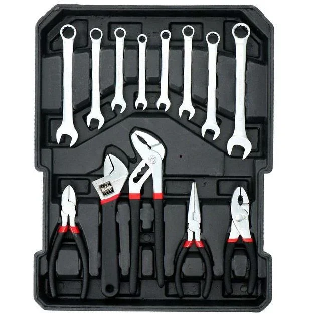 Handwerkzeugsatz - 187 Stück - im Aluminium-Rollkoffer - CRV - 1