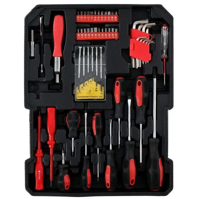 Handwerkzeugsatz - 187 Stück - im Aluminium-Rollkoffer - CRV - 3