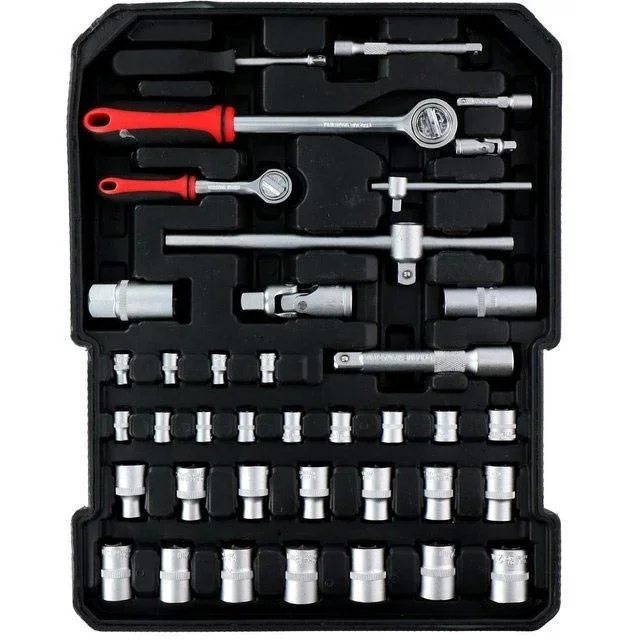Handwerkzeugsatz - 187 Stück - im Aluminium-Rollkoffer - CRV - 4