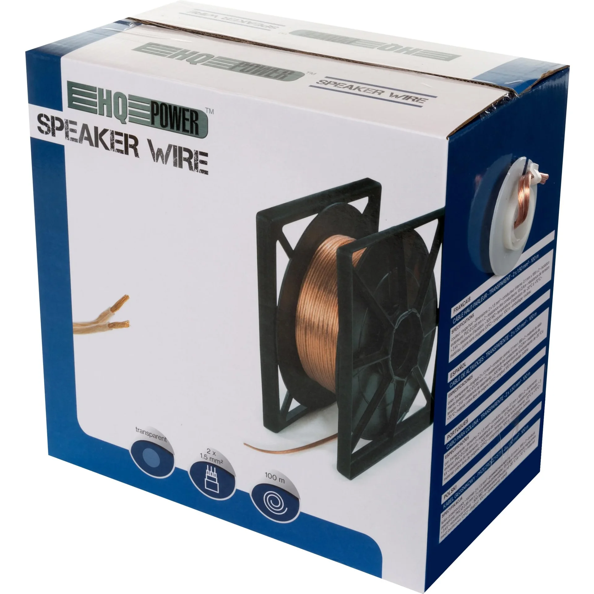 lautsprecherkabel - transparent - 2 x 1.50 mm² - 100 m - 1