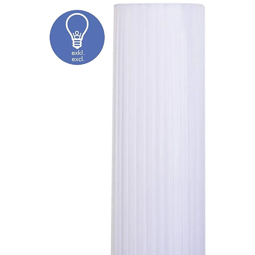 Stehlampe Standleuchte Stehleuchte Edelstahlboden Textillampenschirm 40W rund weiß ?20 x 160 cm - 0